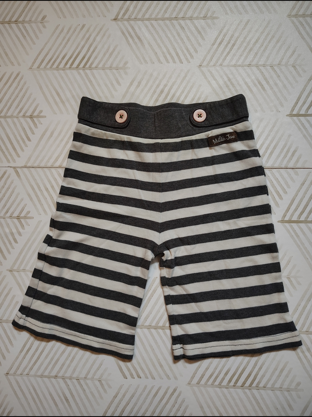 Matilda Jane Size 2 Grey & White Striped Big Ben Leggings Pants Boutique